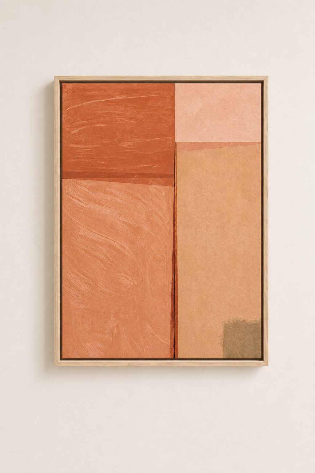 Abstract Terracotta Minimalist - Framed Floating Canvas