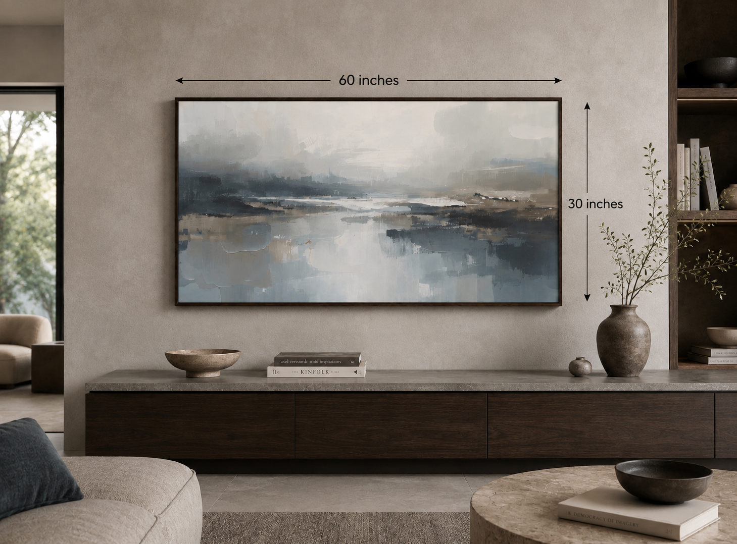 Serene Coastal Abstract Matte Canvas Print — Stretched 1.25"