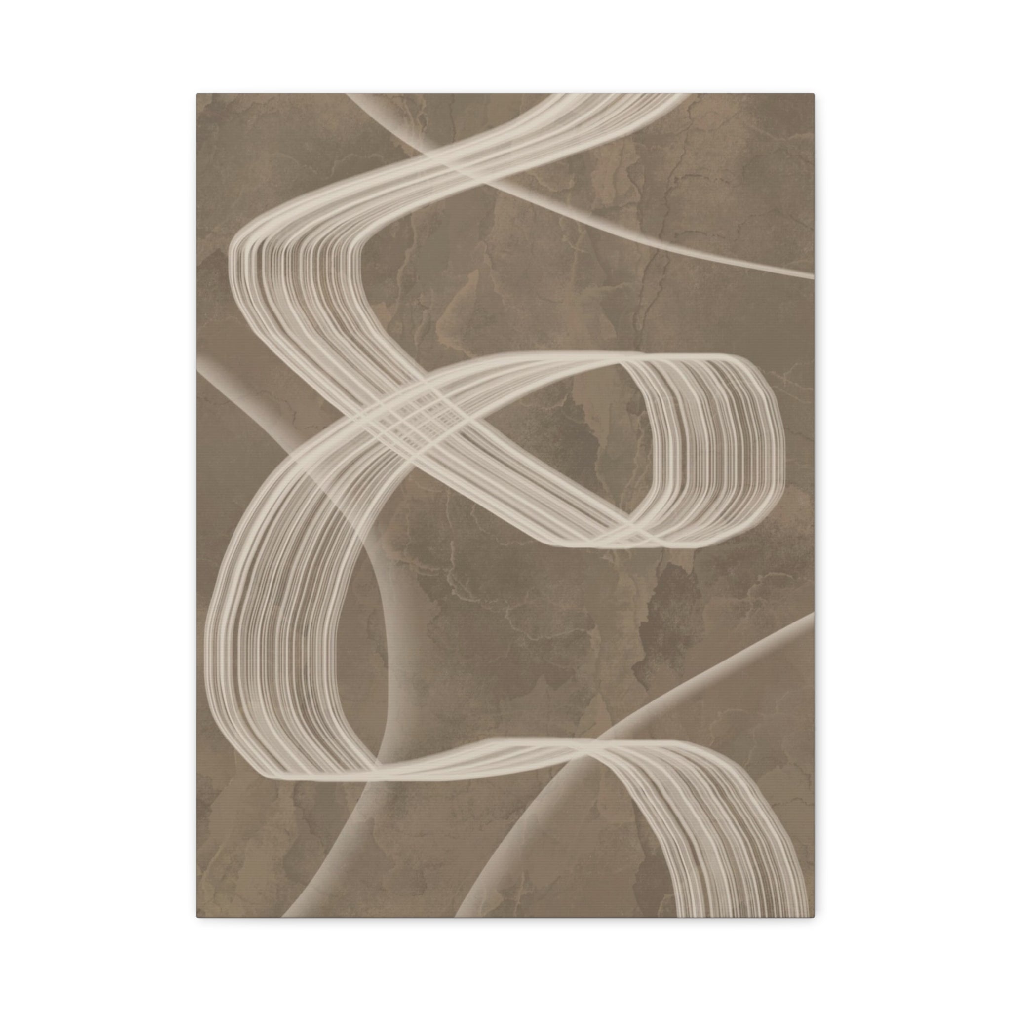 Abstract Beige Swirl Matte Canvas Print — Neutral Wall Art
