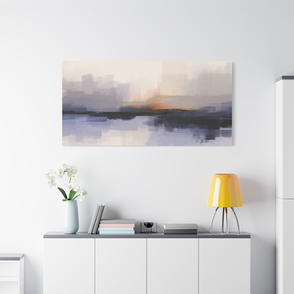 Abstract Sunset Landscape Matte Canvas Wall Art — Stretched 1.25"