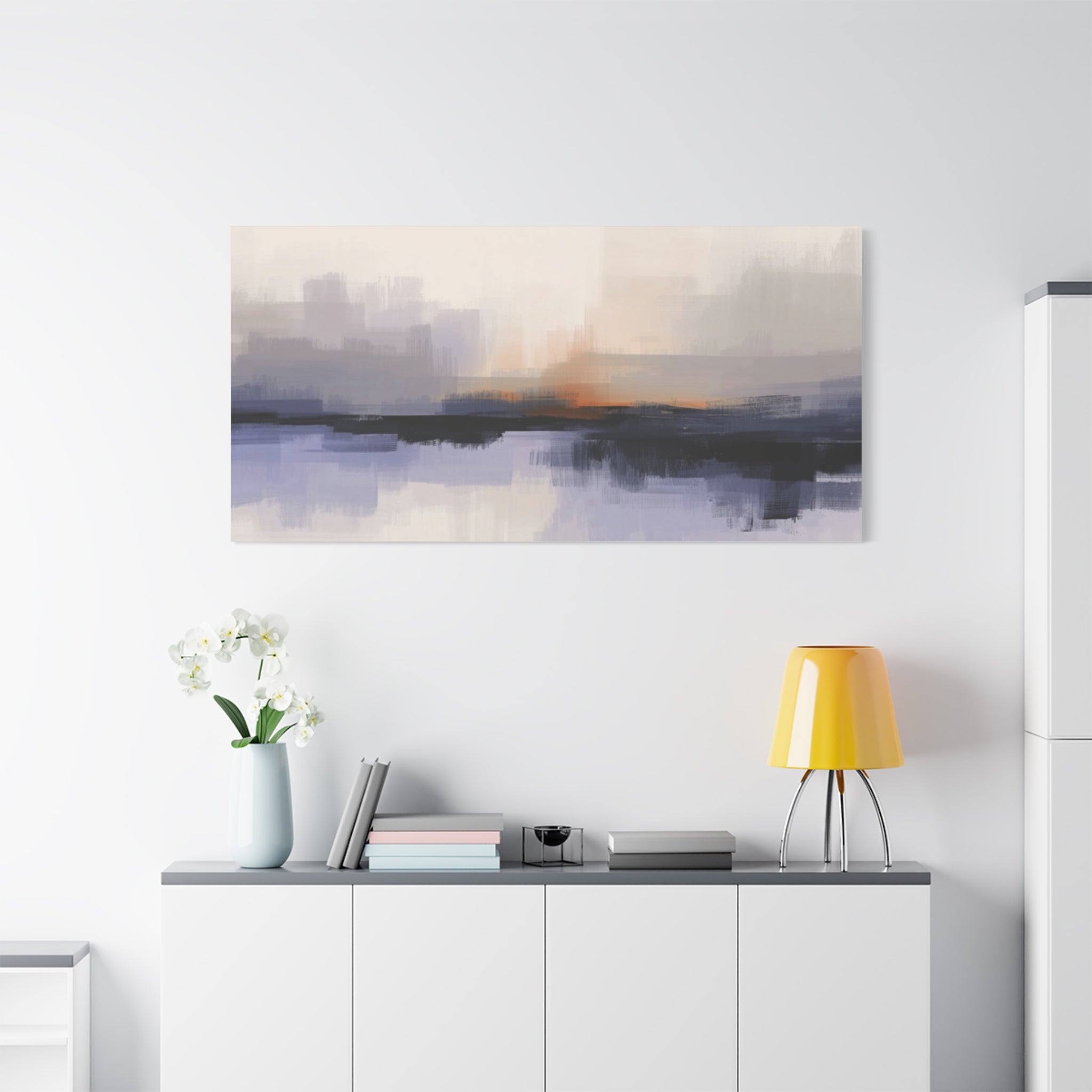 Abstract Sunset Landscape Matte Canvas Wall Art — Stretched 1.25"