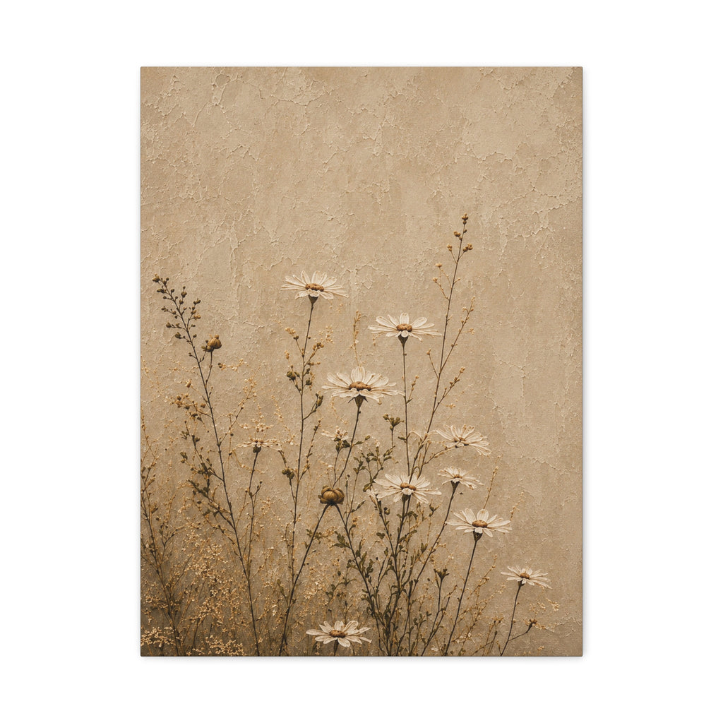 Dried Wildflowers Matte Canvas Print — Neutral Botanical Wall Art