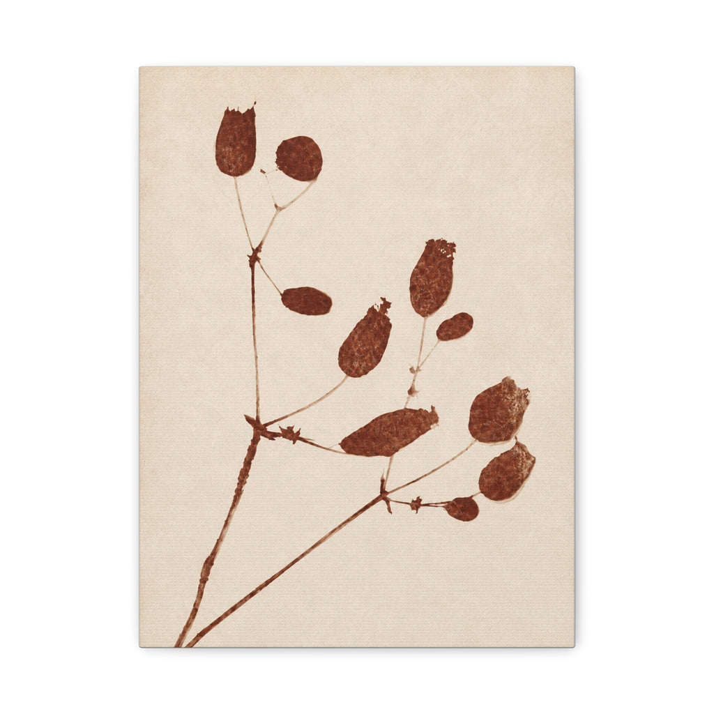 Botanical Minimalist Matte Canvas Wall Art — Stretched Floral Print