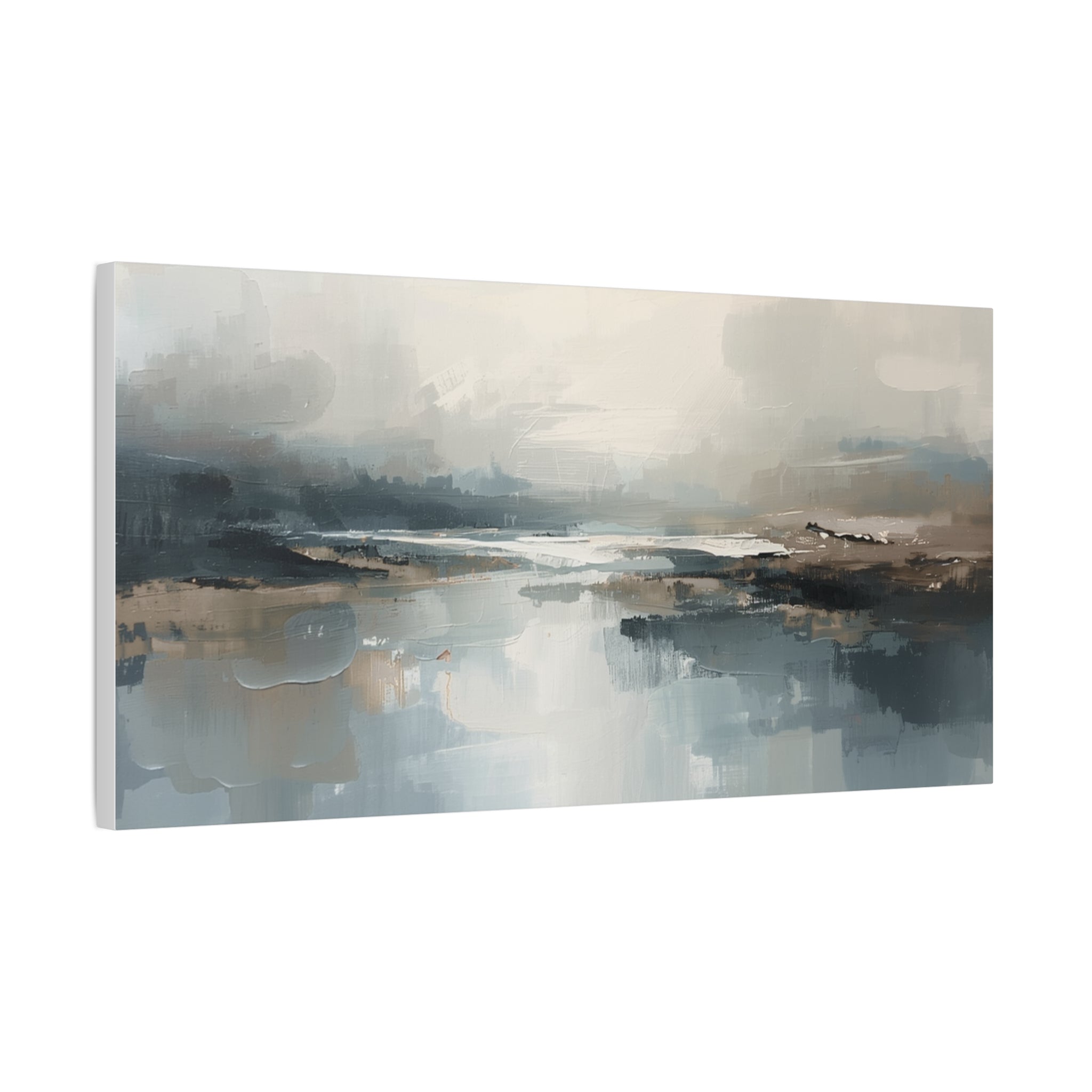 Serene Coastal Abstract Matte Canvas Print — Stretched 1.25"