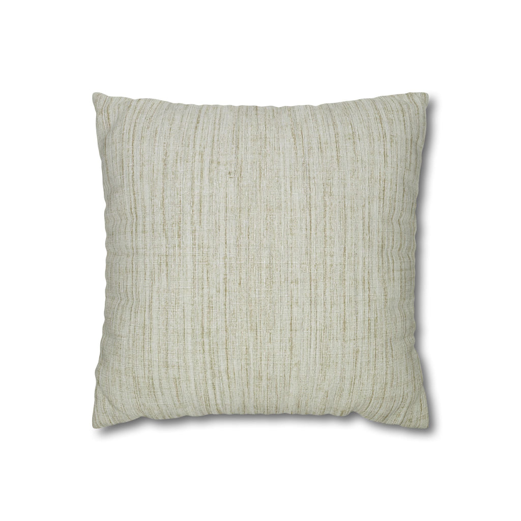 Neutral Textured Square Pillowcase — Linen-Style Poly Canvas Decorative Throw Pillow Cover