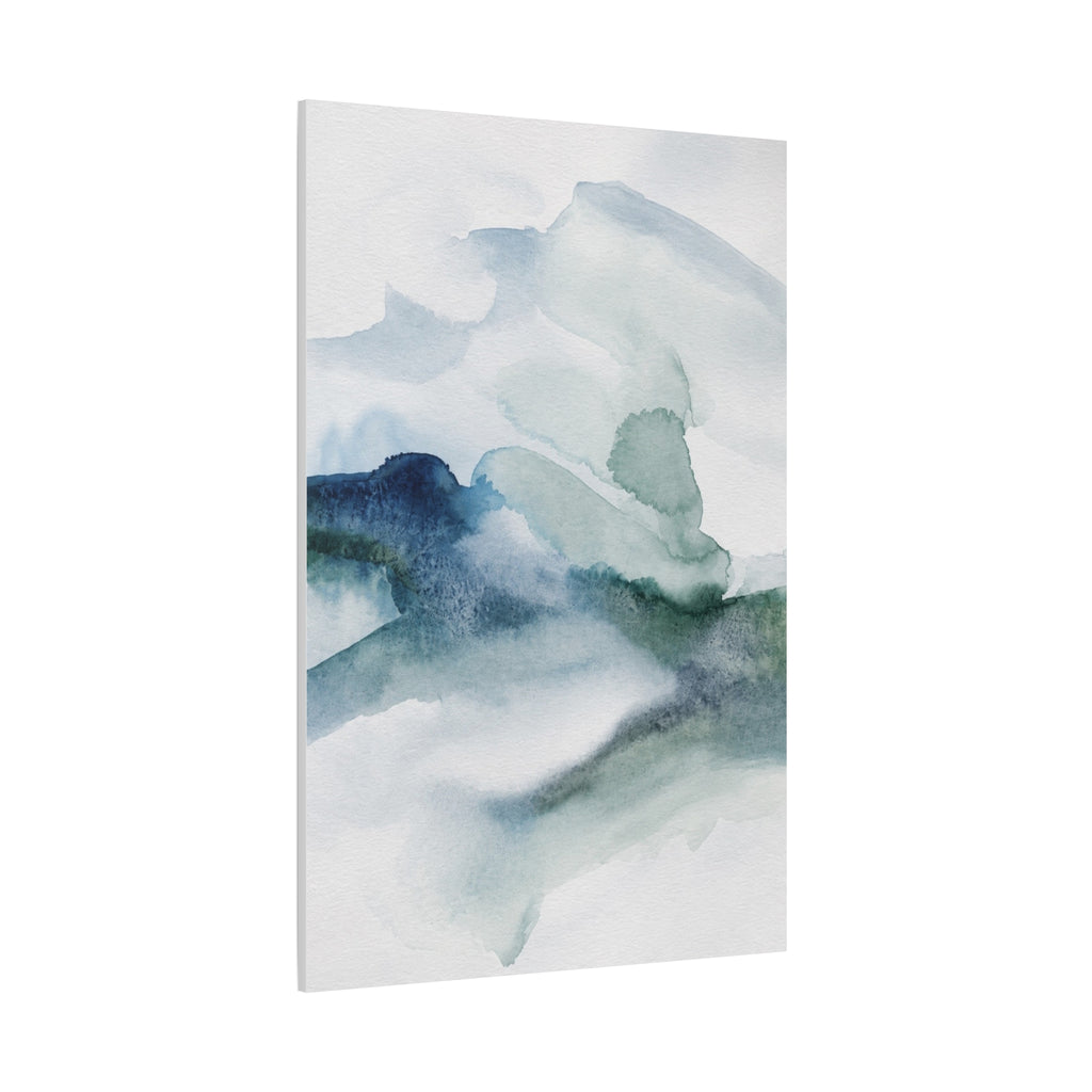 Abstract Watercolor Canvas Print (3) — Blue Green Matte Stretched Wall Art