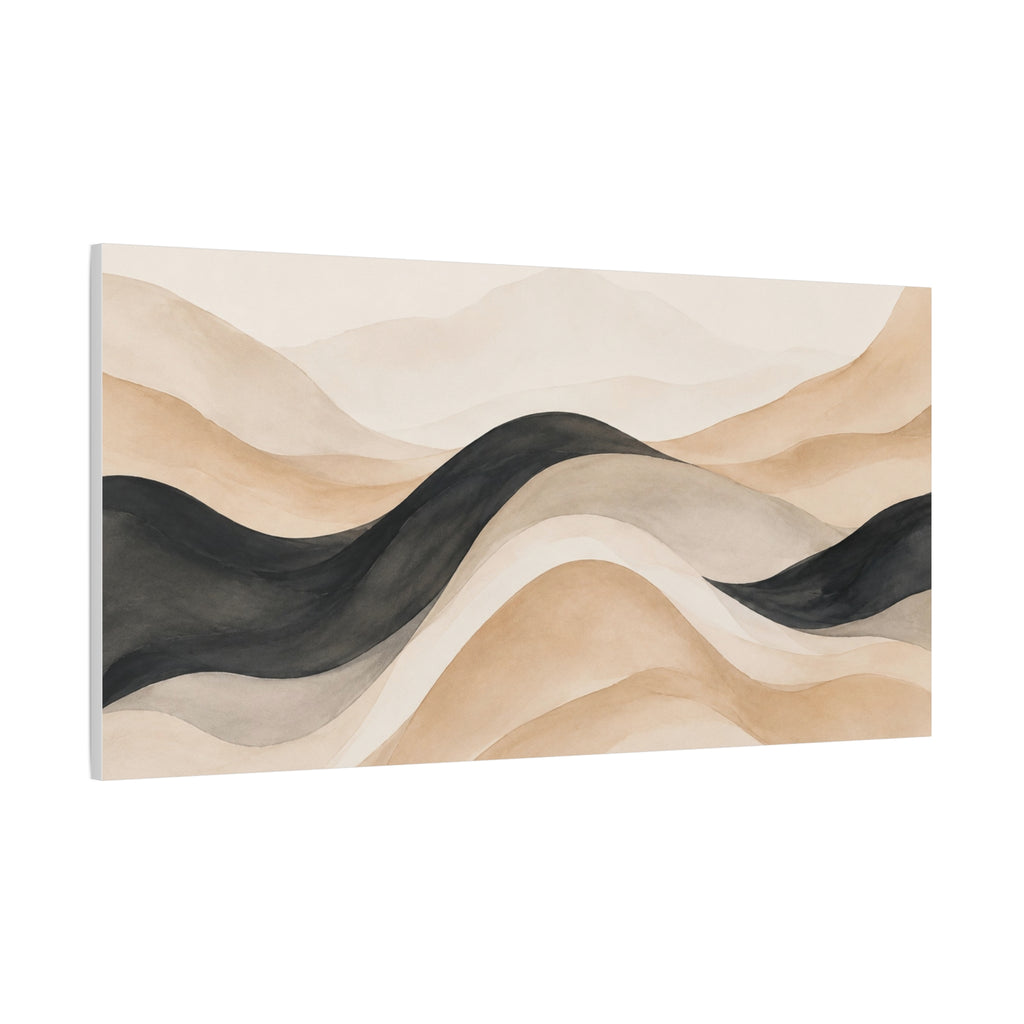 Neutral Abstract Waves Matte Canvas Wall Art