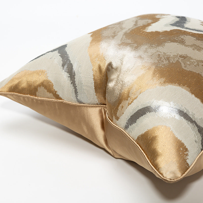 Designer Gold wave Cushion Cover (45x45 cm)