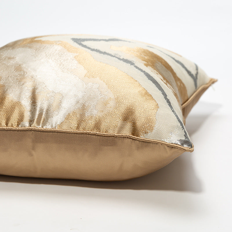 Designer Gold wave Cushion Cover (45x45 cm)