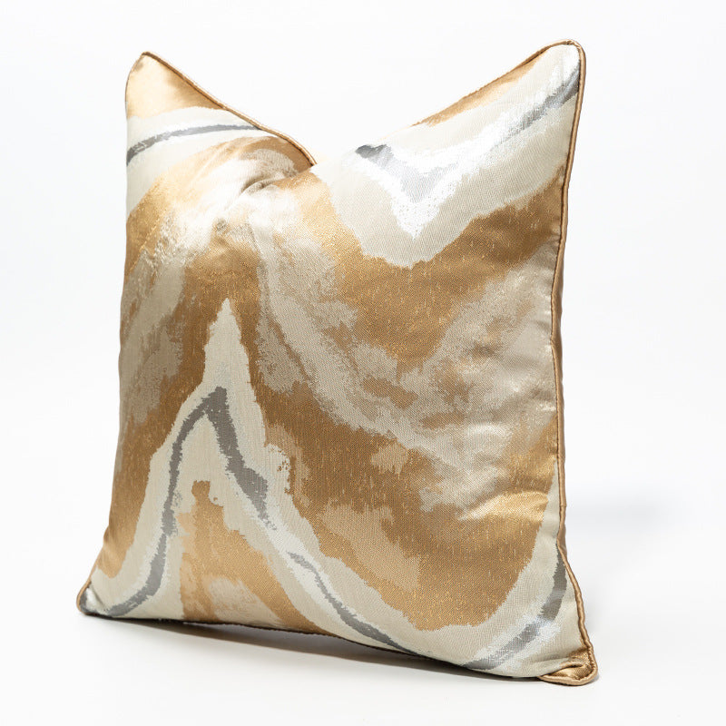 Designer Gold wave Cushion Cover (45x45 cm)