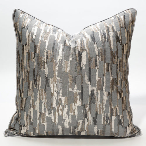 Designer Grey Brown Metallic Cushion Cover (45x45 cm)