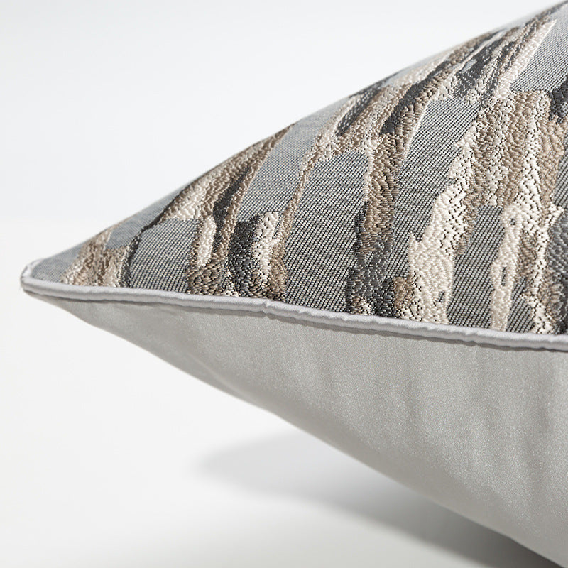 Designer Grey Brown Metallic Cushion Cover (45x45 cm)