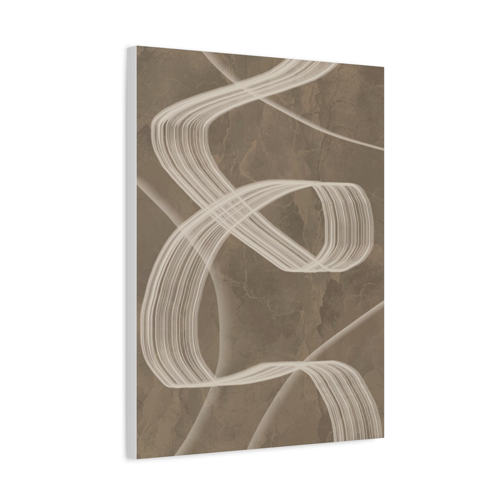 Abstract Beige Swirl Matte Canvas Print — Neutral Wall Art