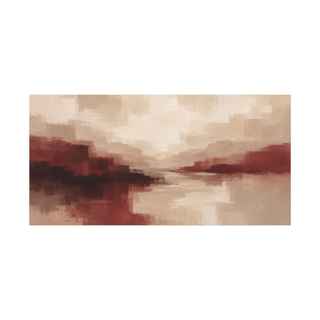 Abstract Red Ochre Landscape Canvas — Matte Stretched Wall Art