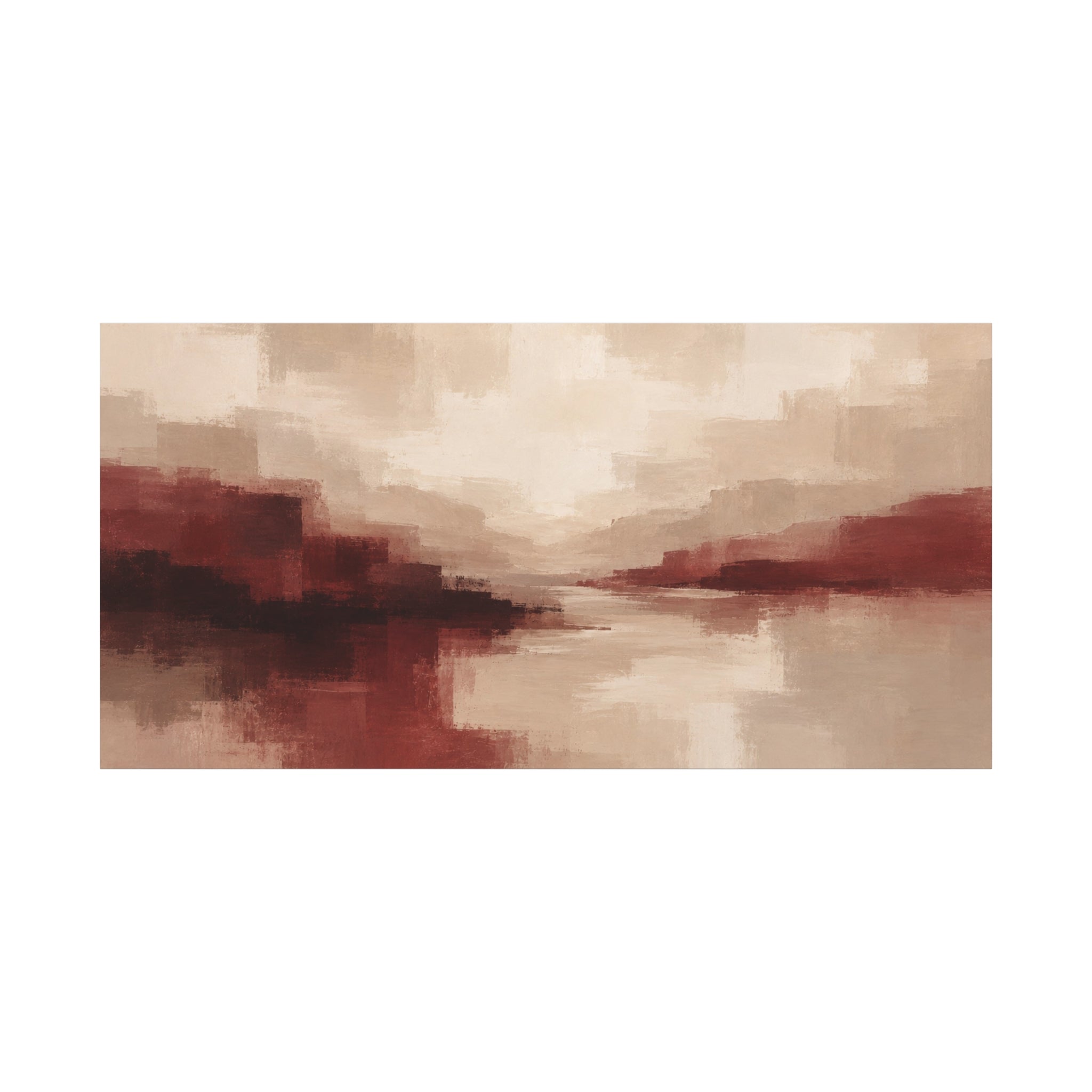 Abstract Red Ochre Landscape Canvas — Matte Stretched Wall Art