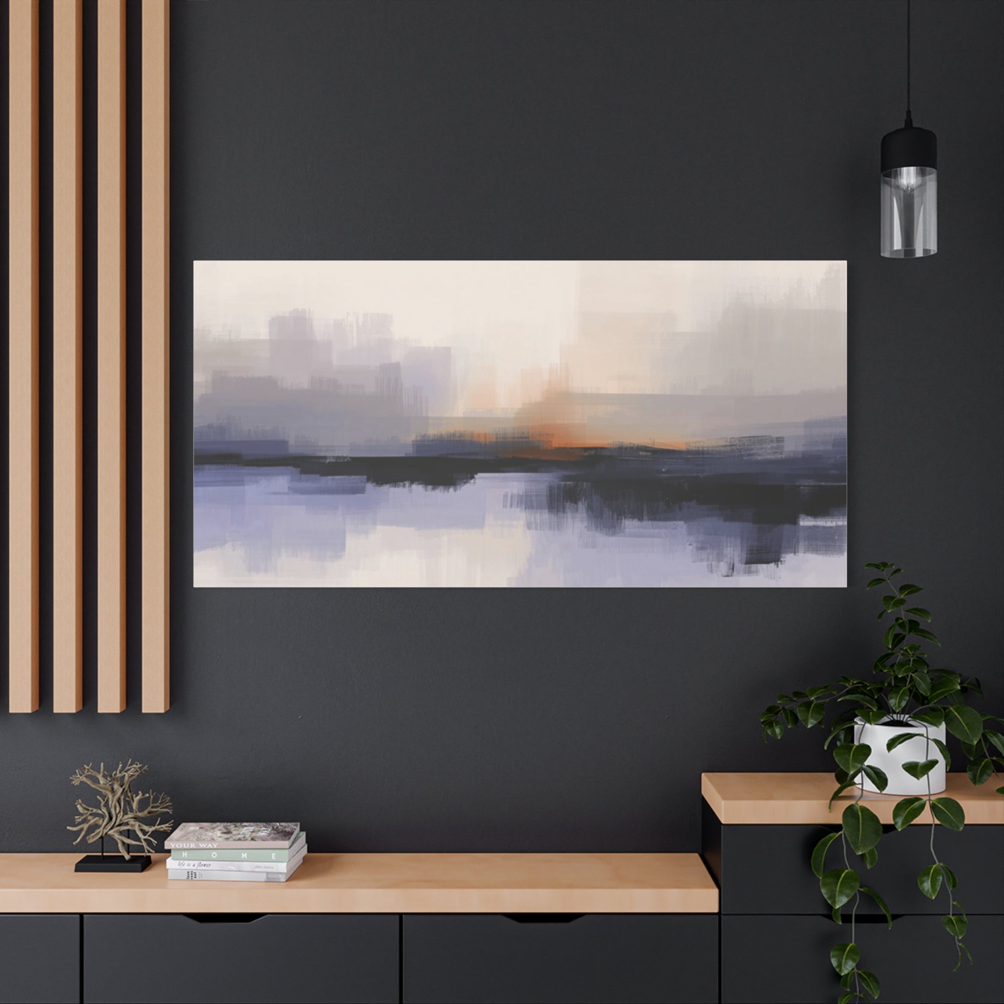 Abstract Sunset Landscape Matte Canvas Wall Art — Stretched 1.25"