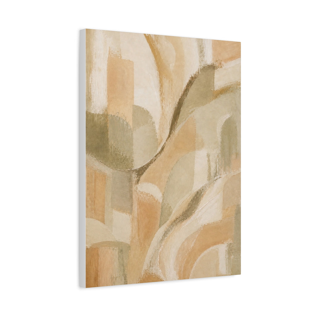 Neutral Geometric Art Canvas – Minimalist Overlapping Circles Wall Decor