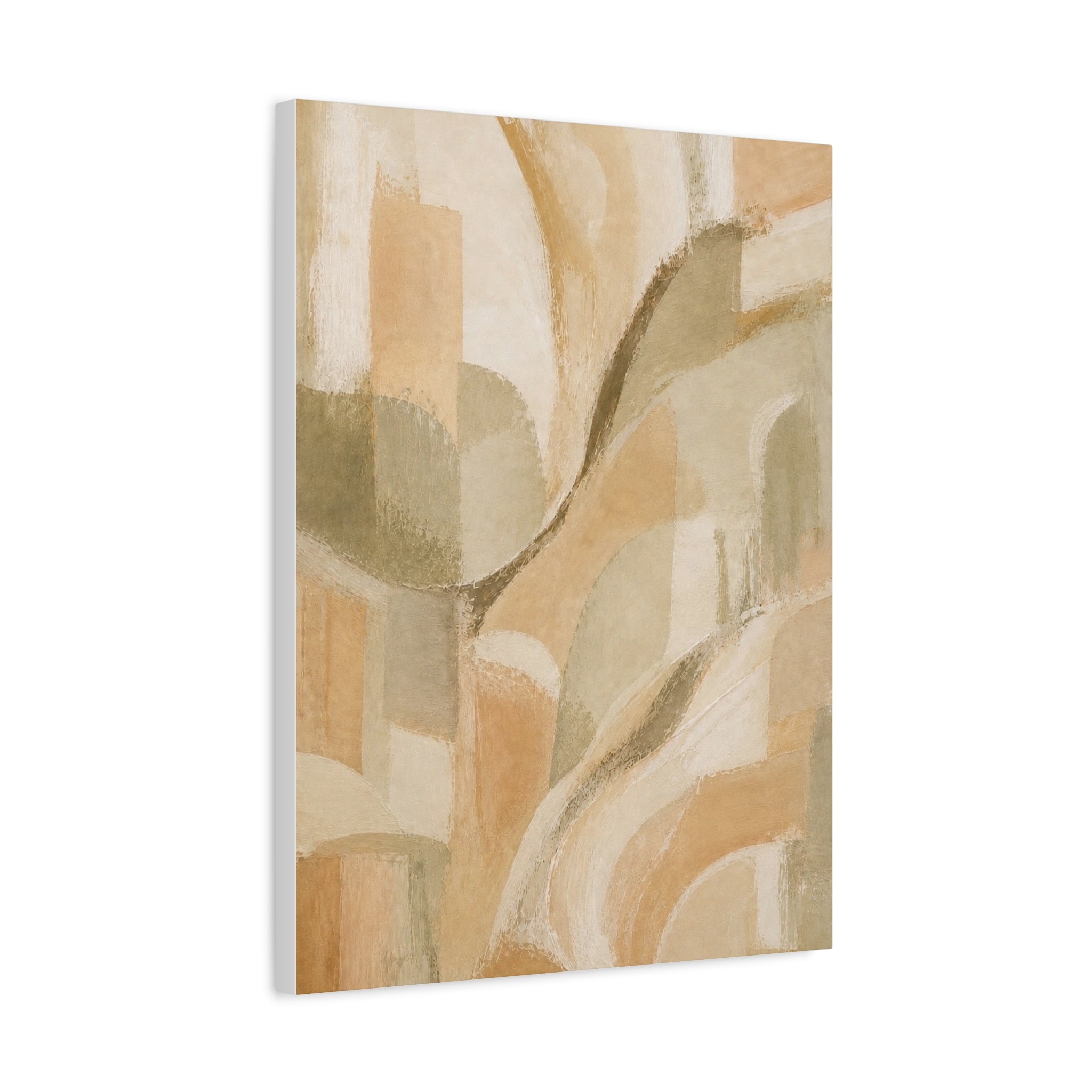 Neutral Geometric Art Canvas – Minimalist Overlapping Circles Wall Decor
