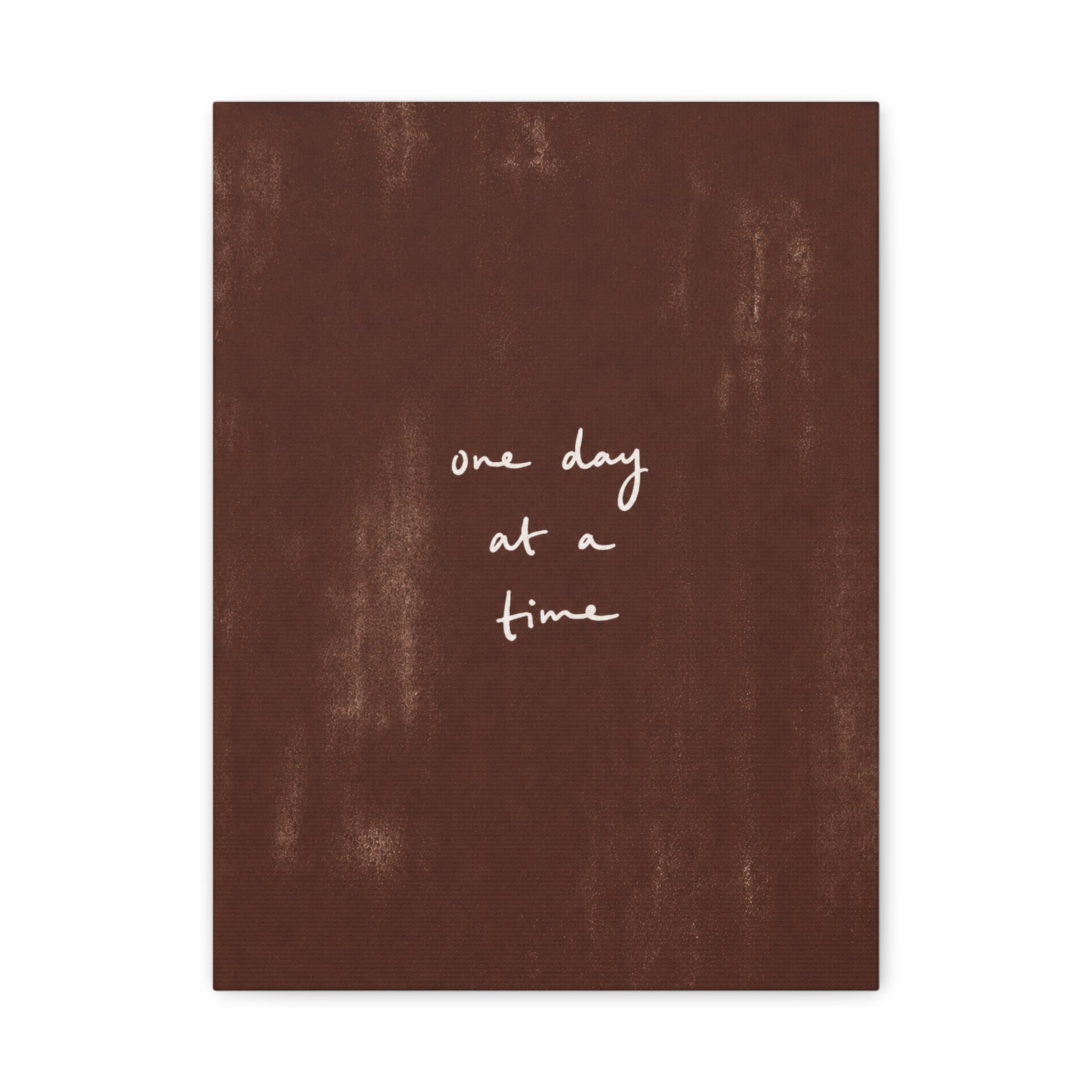 One Day at a Time Canvas Wall Art — Minimalist Motivational Quote