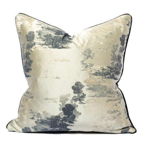 Designer Beige & Grey Cushion Cover (45x45 cm)