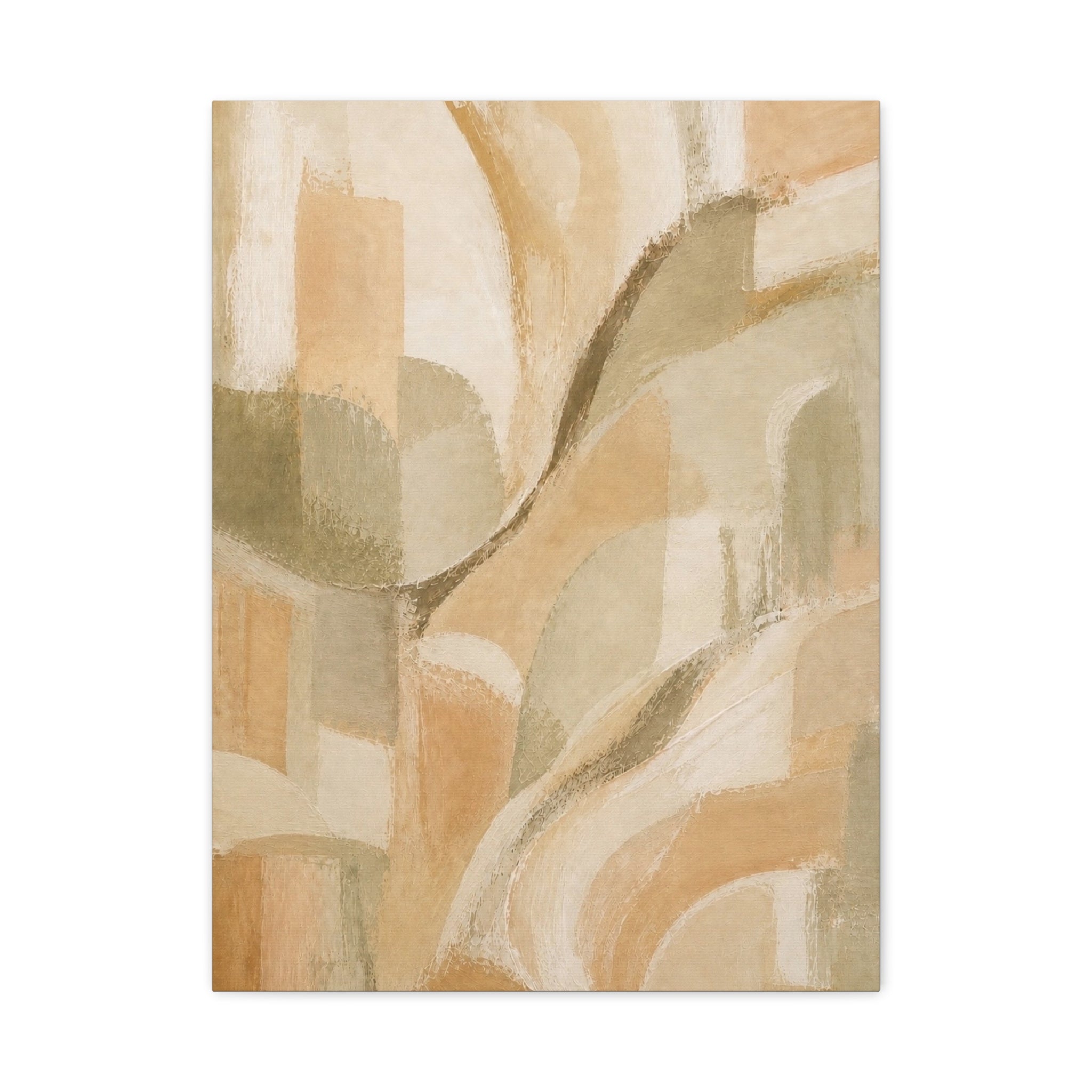 Neutral Geometric Art Canvas – Minimalist Overlapping Circles Wall Decor