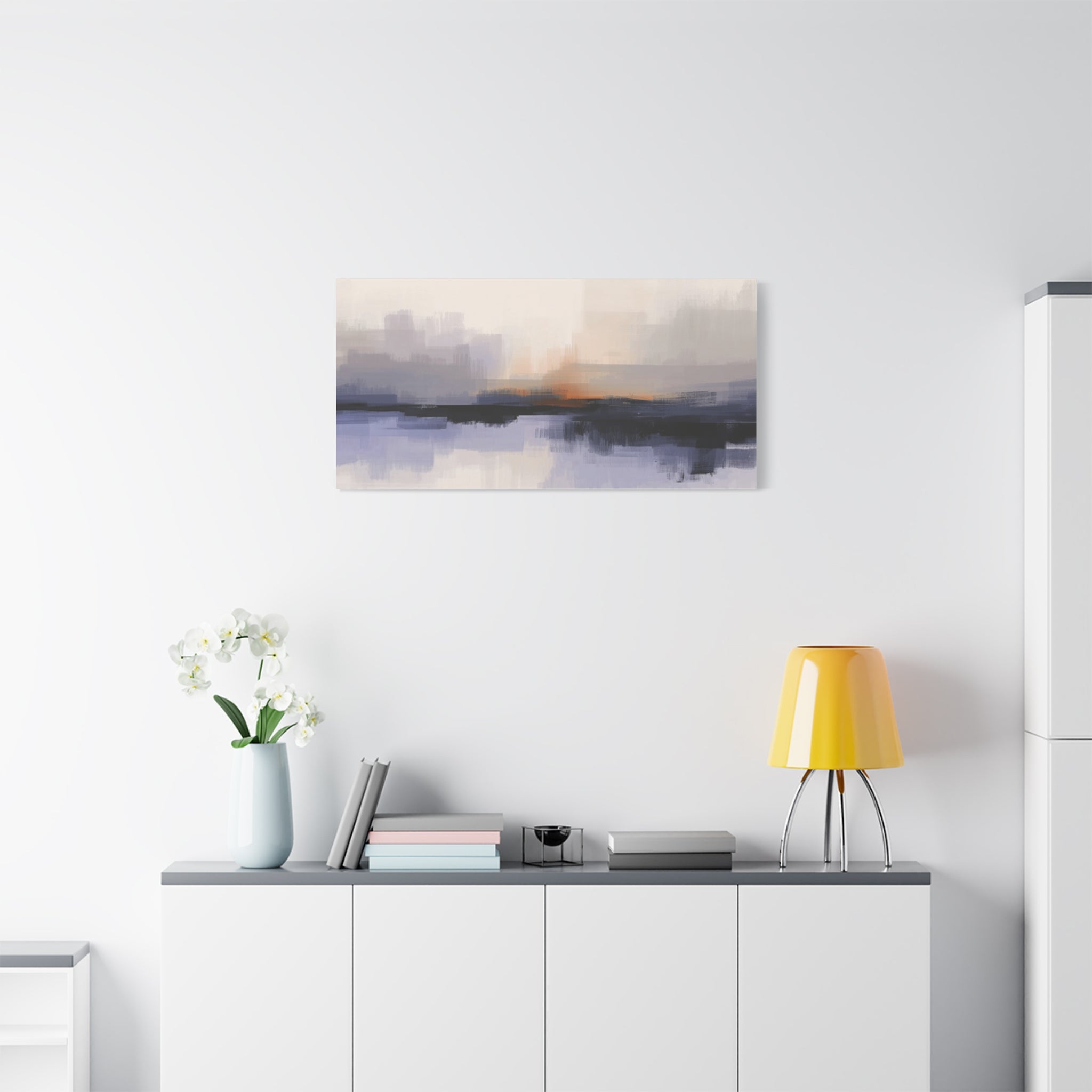 Abstract Sunset Landscape Matte Canvas Wall Art — Stretched 1.25"