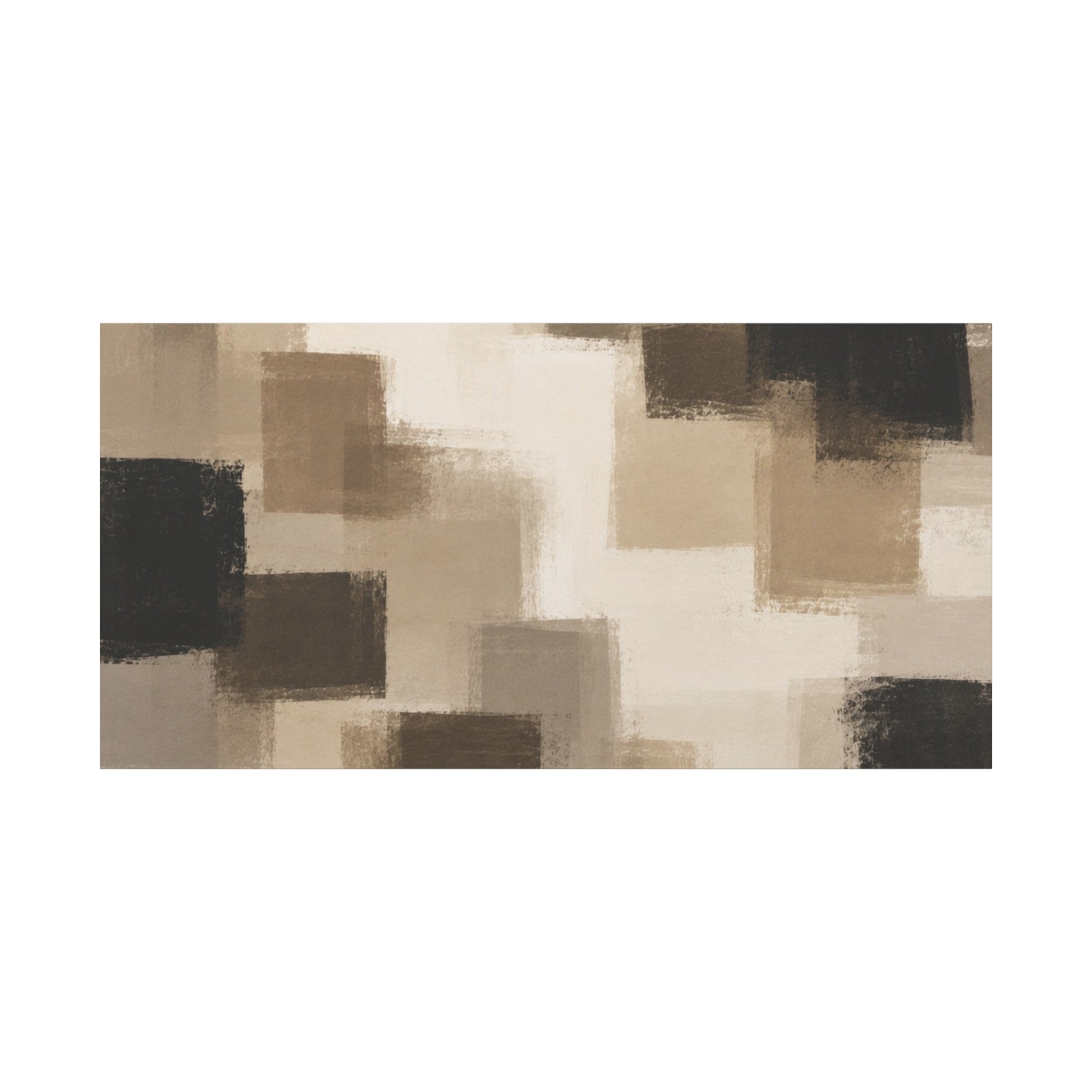 Abstract Neutral Squares Matte Canvas Wall Art - Stretched 1.25"
