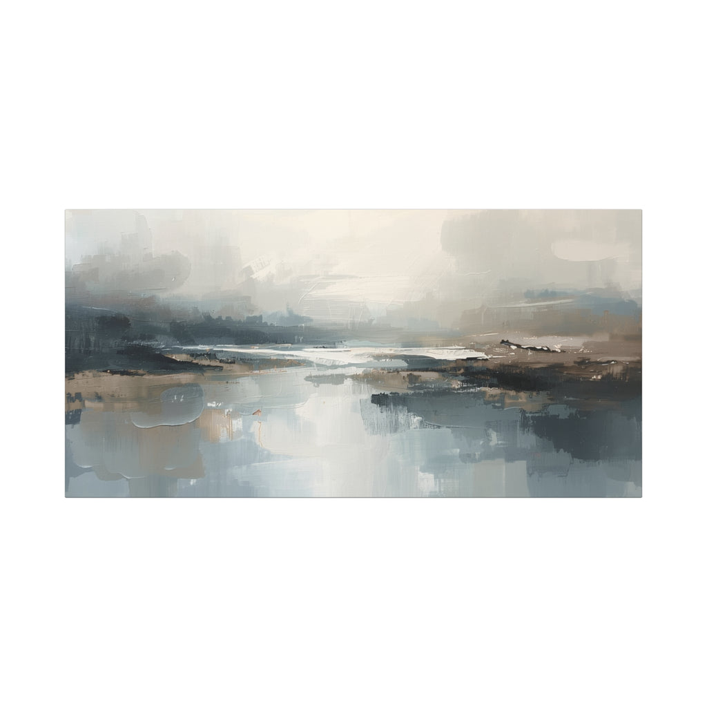 Serene Coastal Abstract Matte Canvas Print — Stretched 1.25"