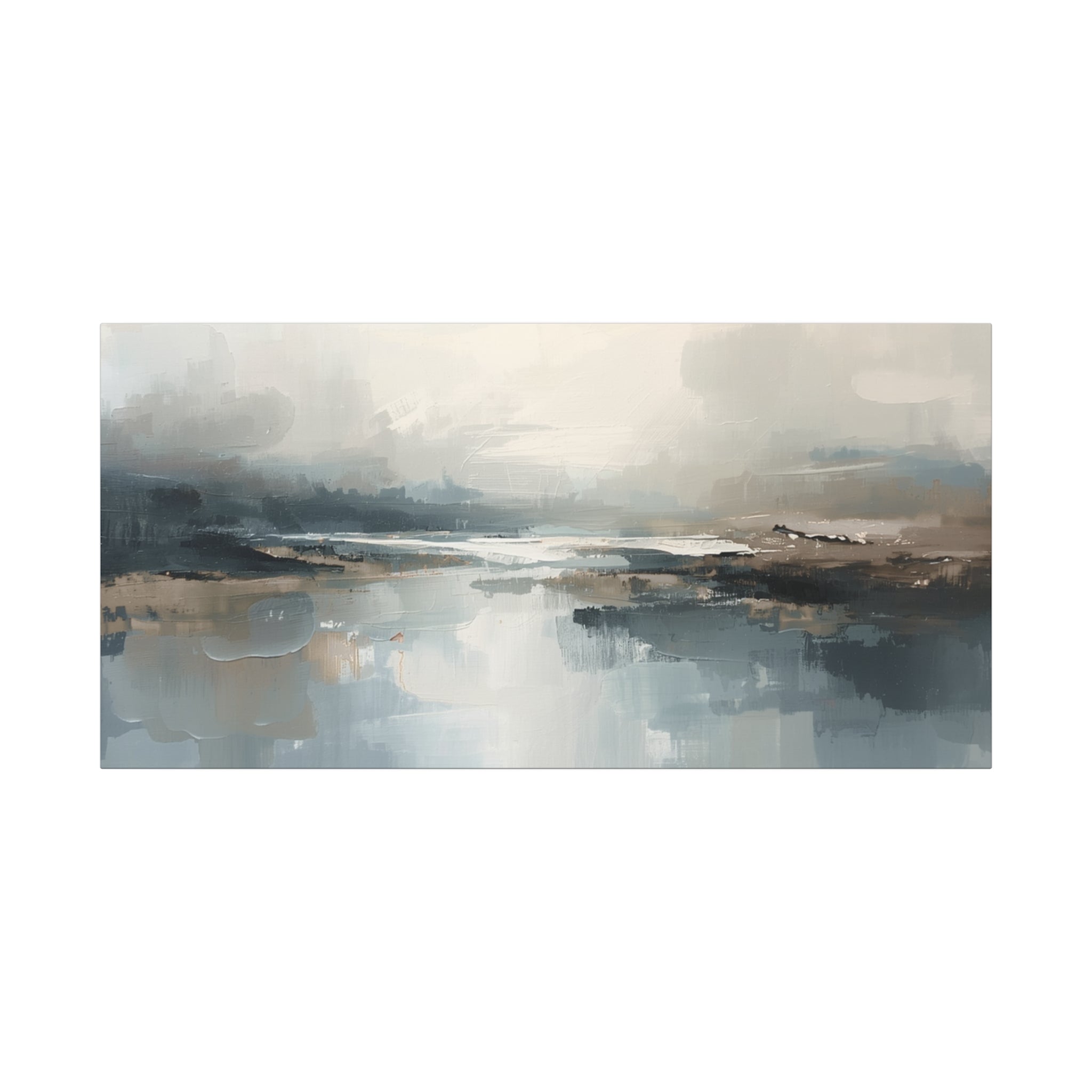 Serene Coastal Abstract Matte Canvas Print — Stretched 1.25"