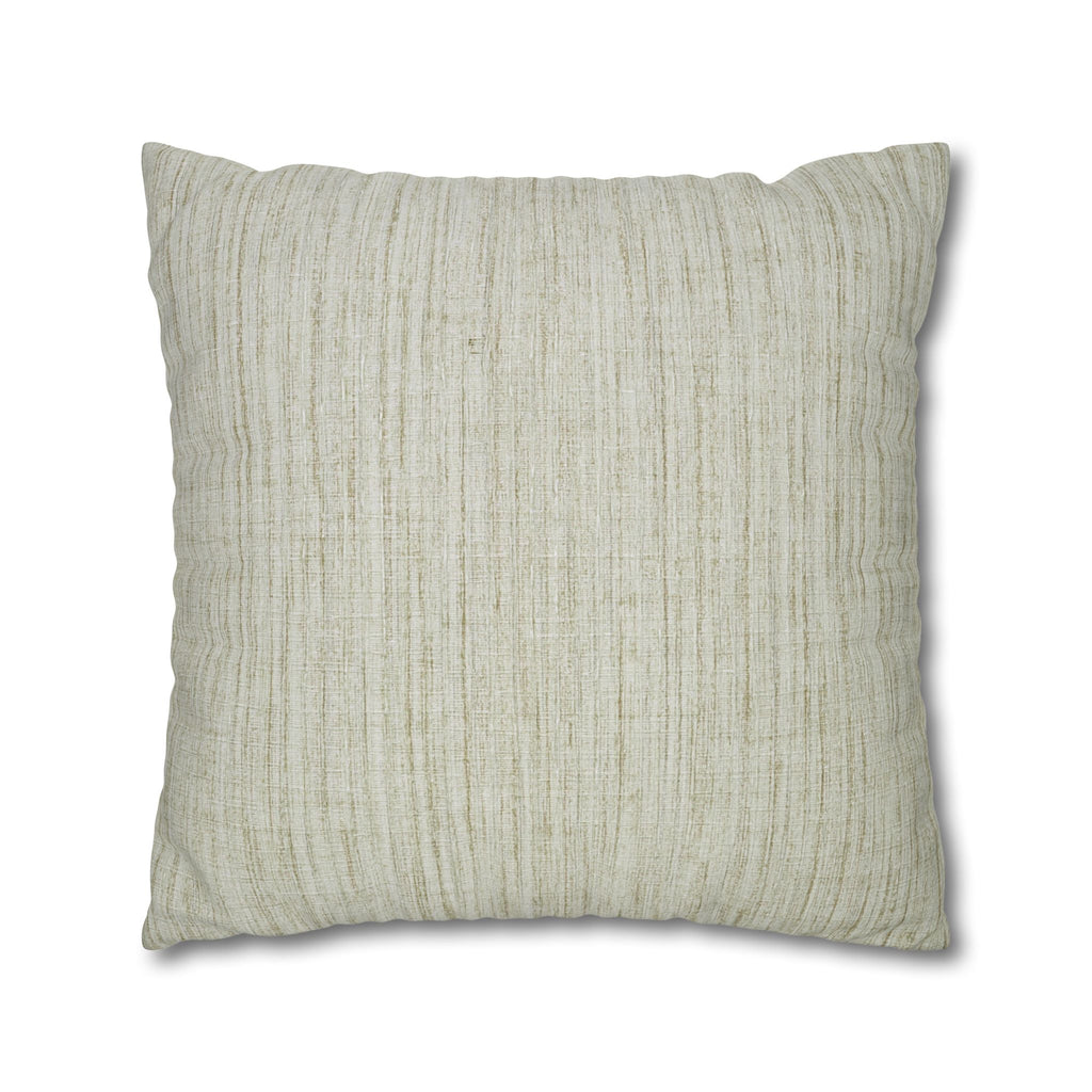 Neutral Textured Square Pillowcase — Linen-Style Poly Canvas Decorative Throw Pillow Cover