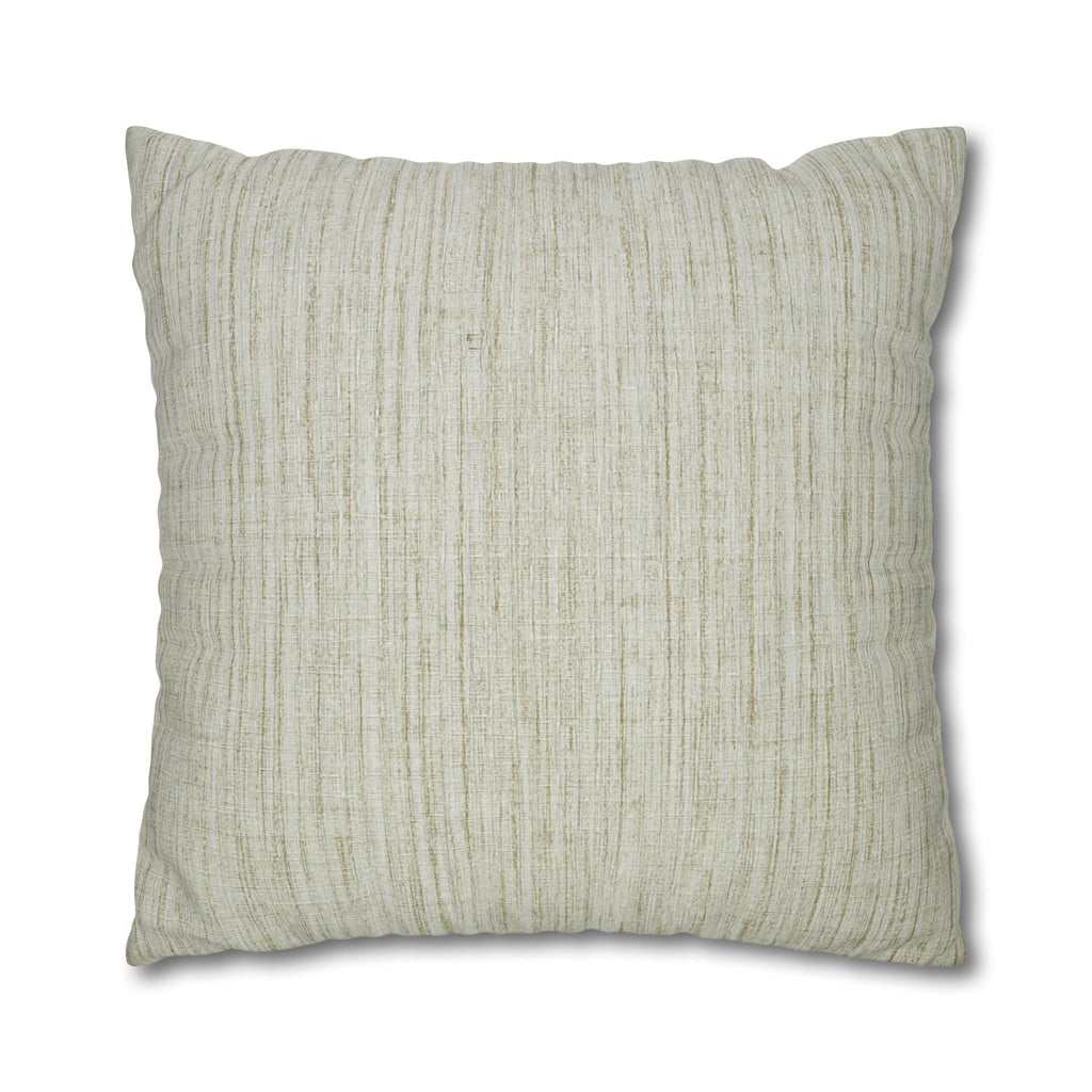 Neutral Textured Square Pillowcase — Linen-Style Poly Canvas Decorative Throw Pillow Cover
