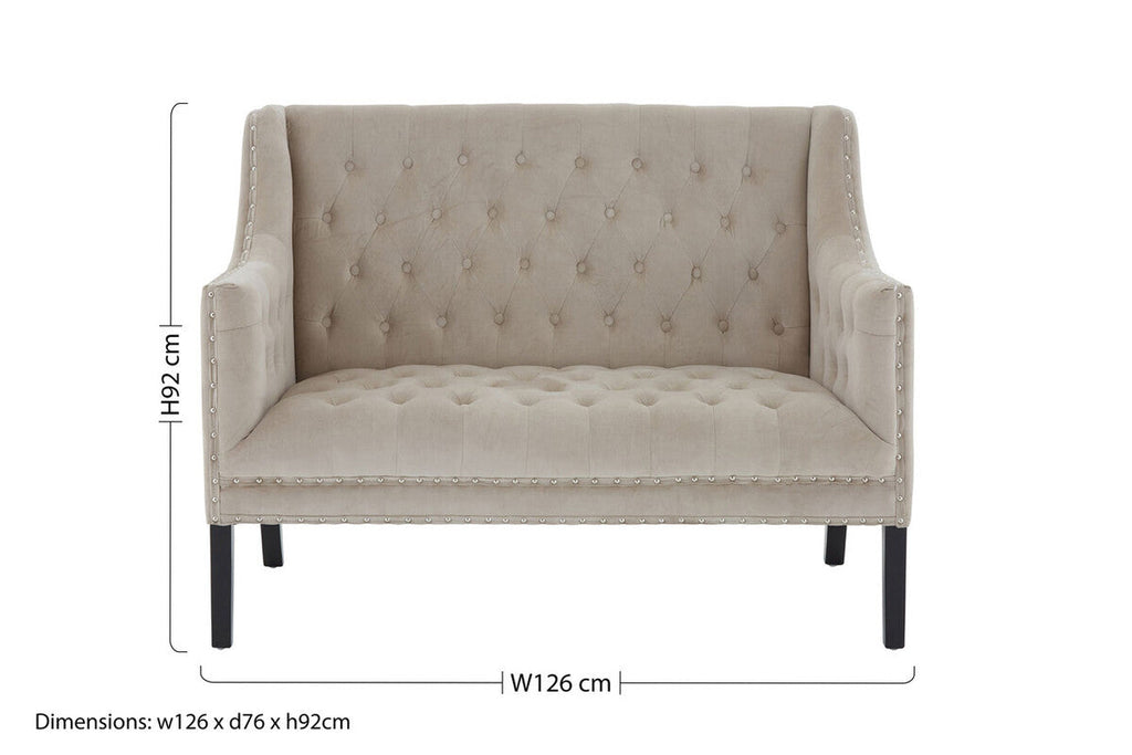 2 Seater Camel Velvet Sofa | Regents Park