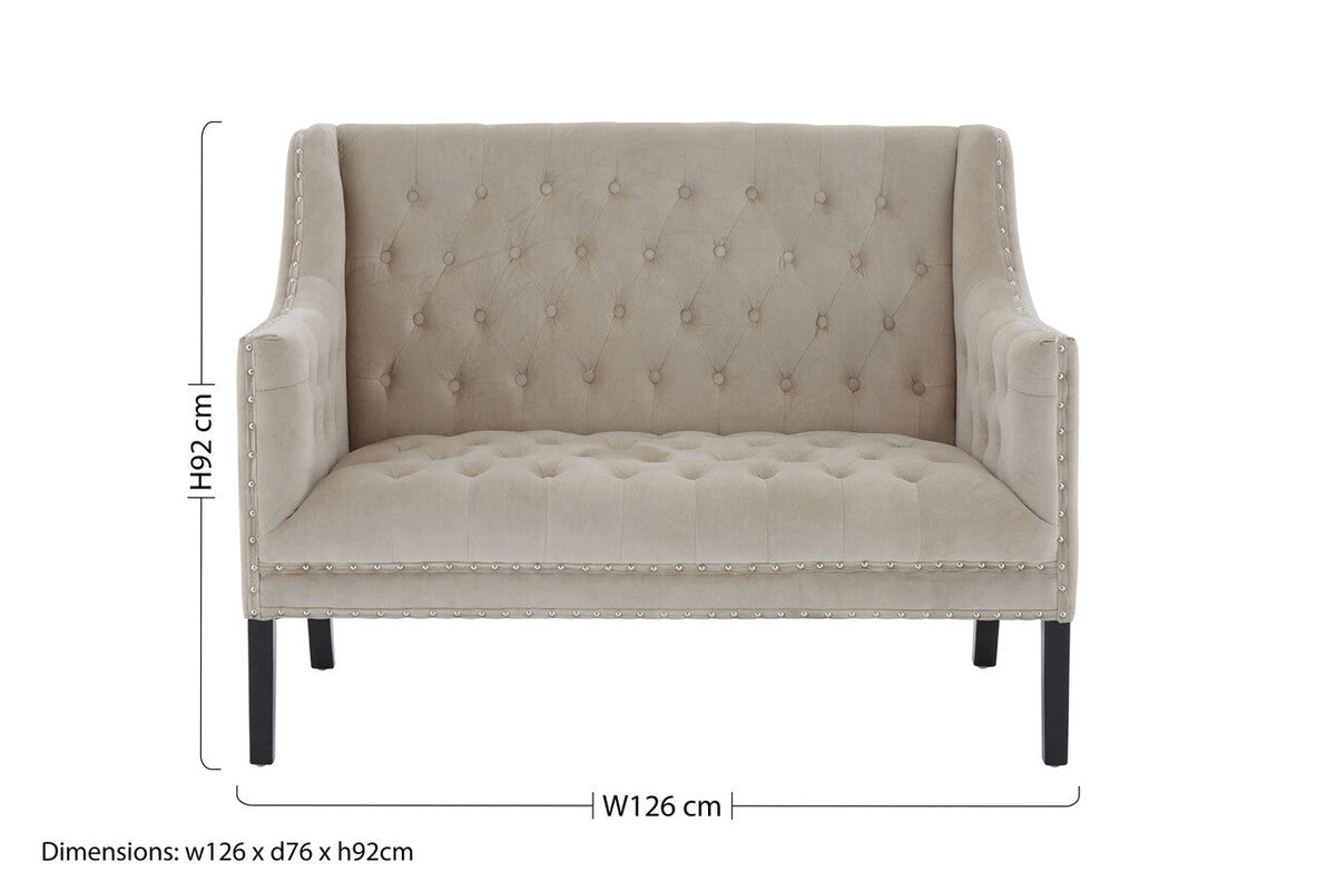 2 Seater Camel Velvet Sofa | Regents Park