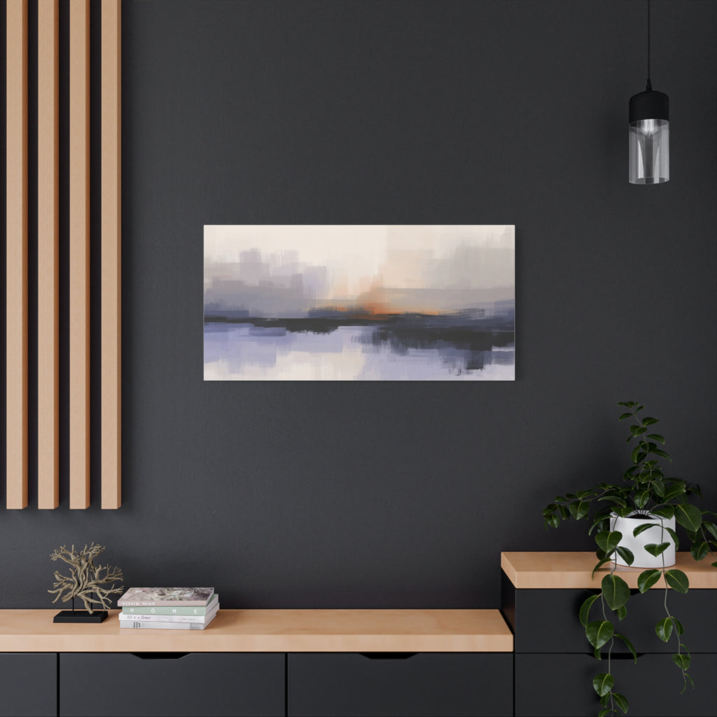 Abstract Sunset Landscape Matte Canvas Wall Art — Stretched 1.25"