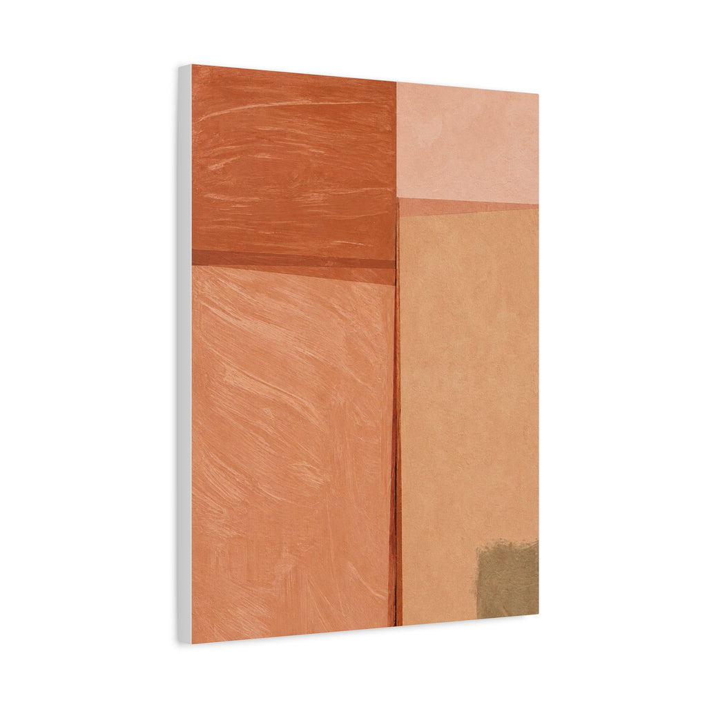 Abstract Beige Terracotta Minimalist Canvas Art — Matte Stretched Wall Print
