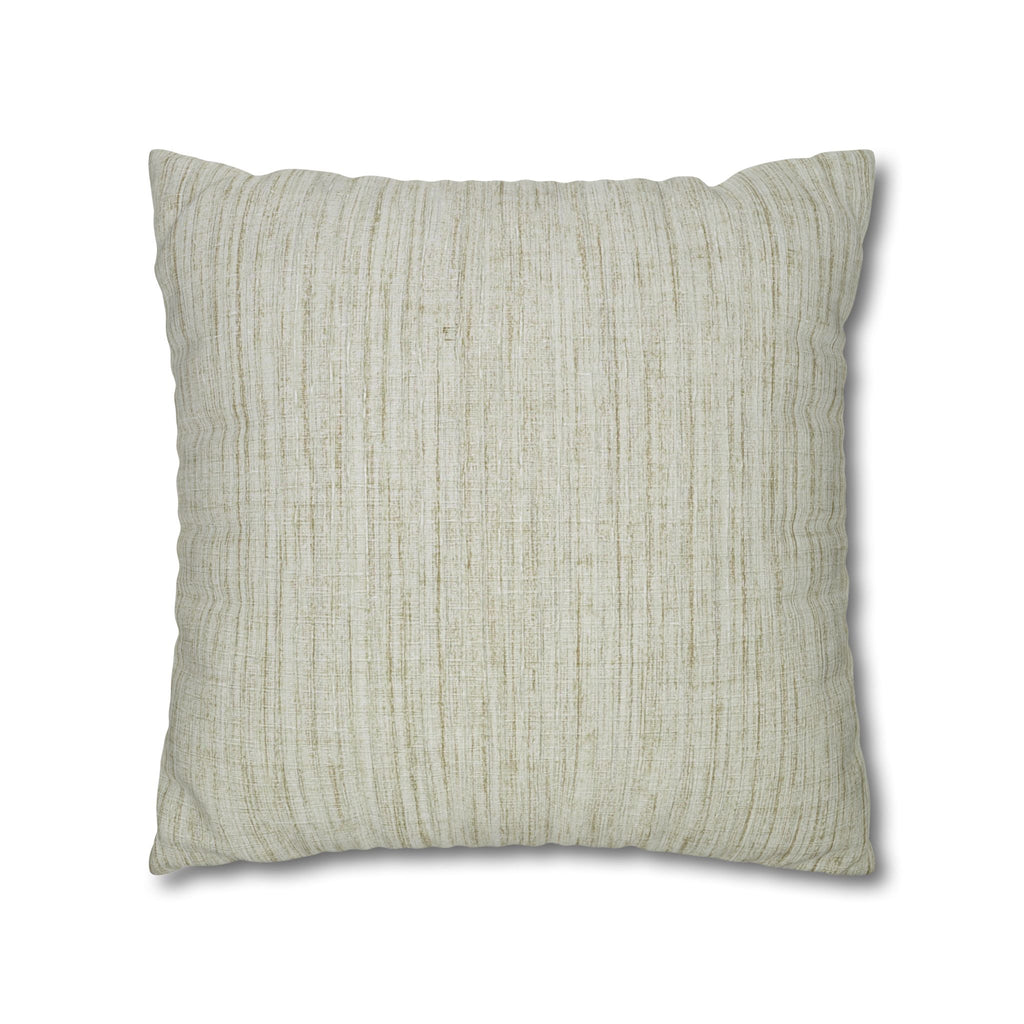 Neutral Textured Square Pillowcase — Linen-Style Poly Canvas Decorative Throw Pillow Cover