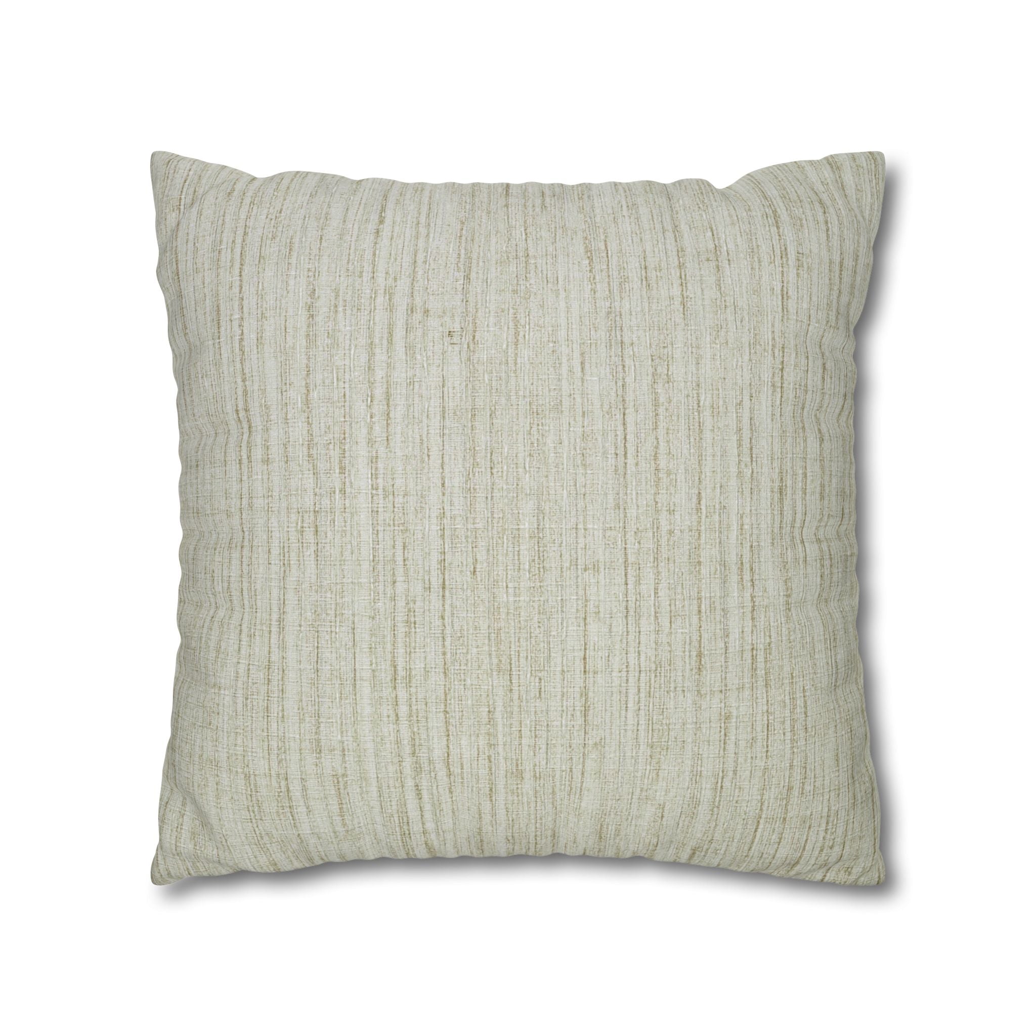 Neutral Textured Square Pillowcase — Linen-Style Poly Canvas Decorative Throw Pillow Cover