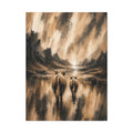 Rustic Cow Canvas Print — Brown Abstract Farm Animal Wall Art, Matte Stretched 1.25"