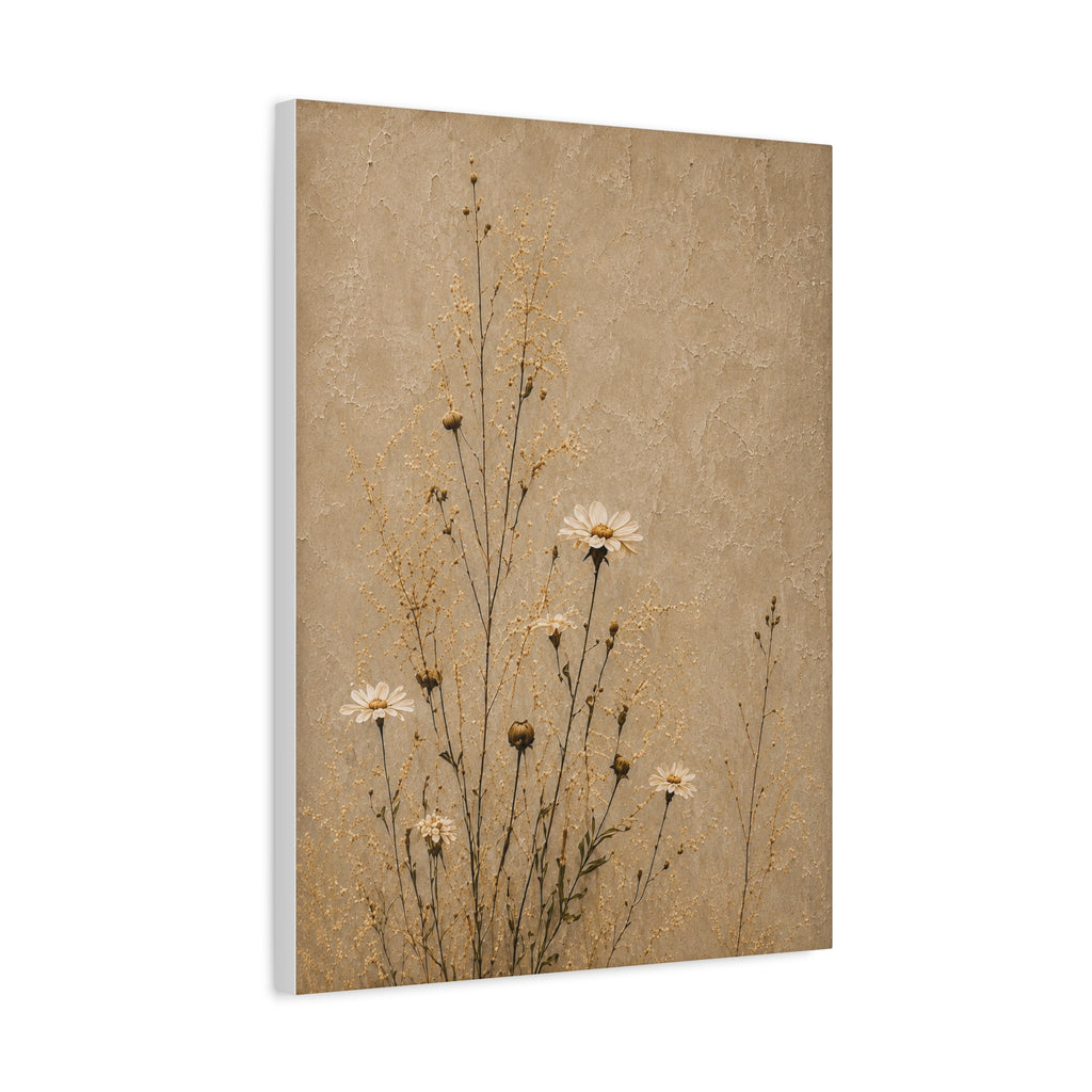 Neutral Daisies Matte Canvas Wall Art — Stretched 1.25"