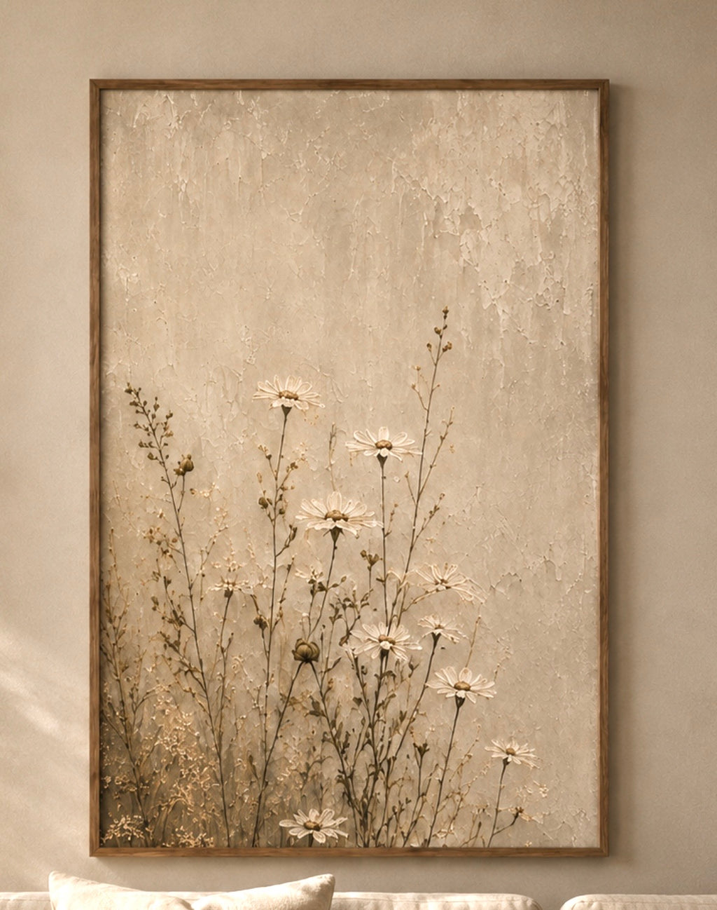 Dried Wildflowers Matte Canvas Print — Neutral Botanical Wall Art