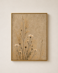 Neutral Daisies - Framed Floating Canvas