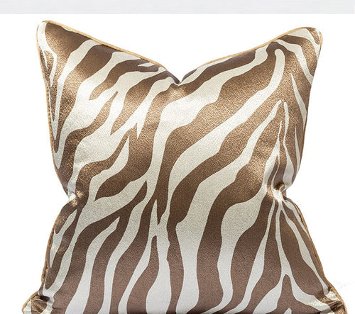 Designer Brown & White Cushion Cover (45x45 cm)
