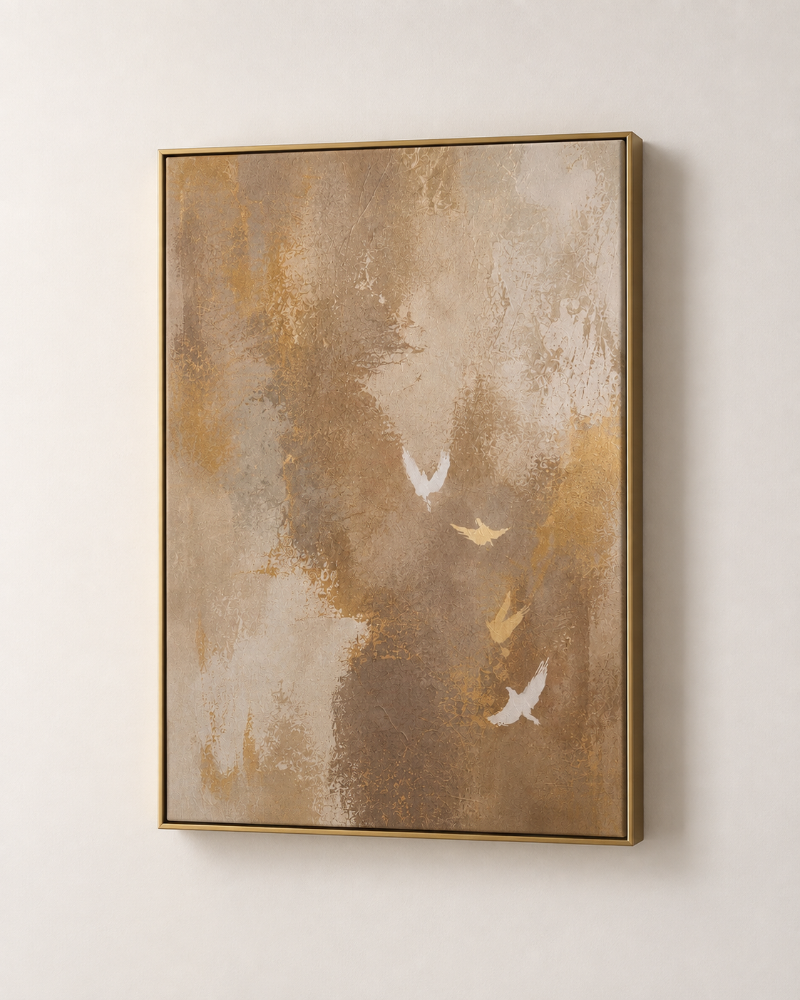 Abstract Flying Birds - Framed Floating Canvas