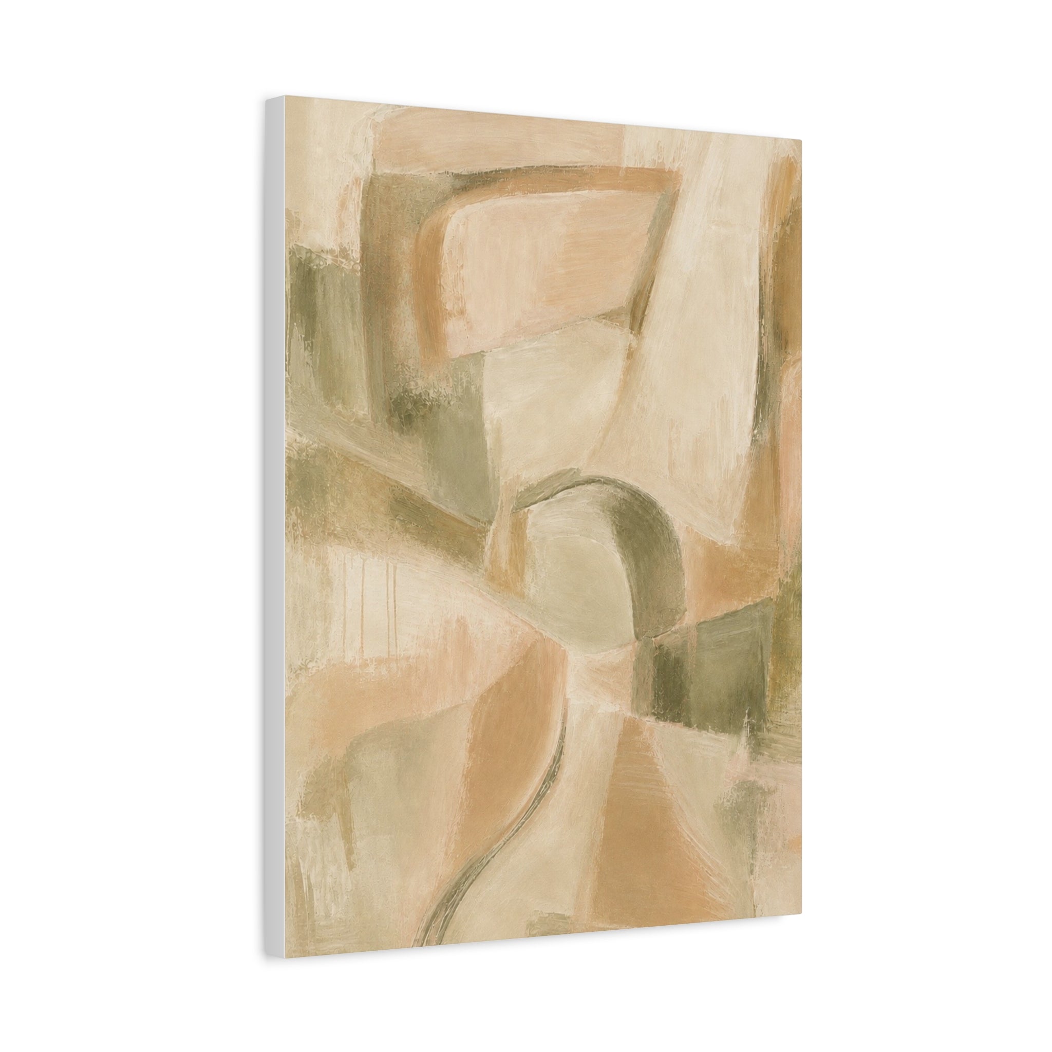 Abstract Earth Tone Canvas Print — Neutral Minimal Wall Art