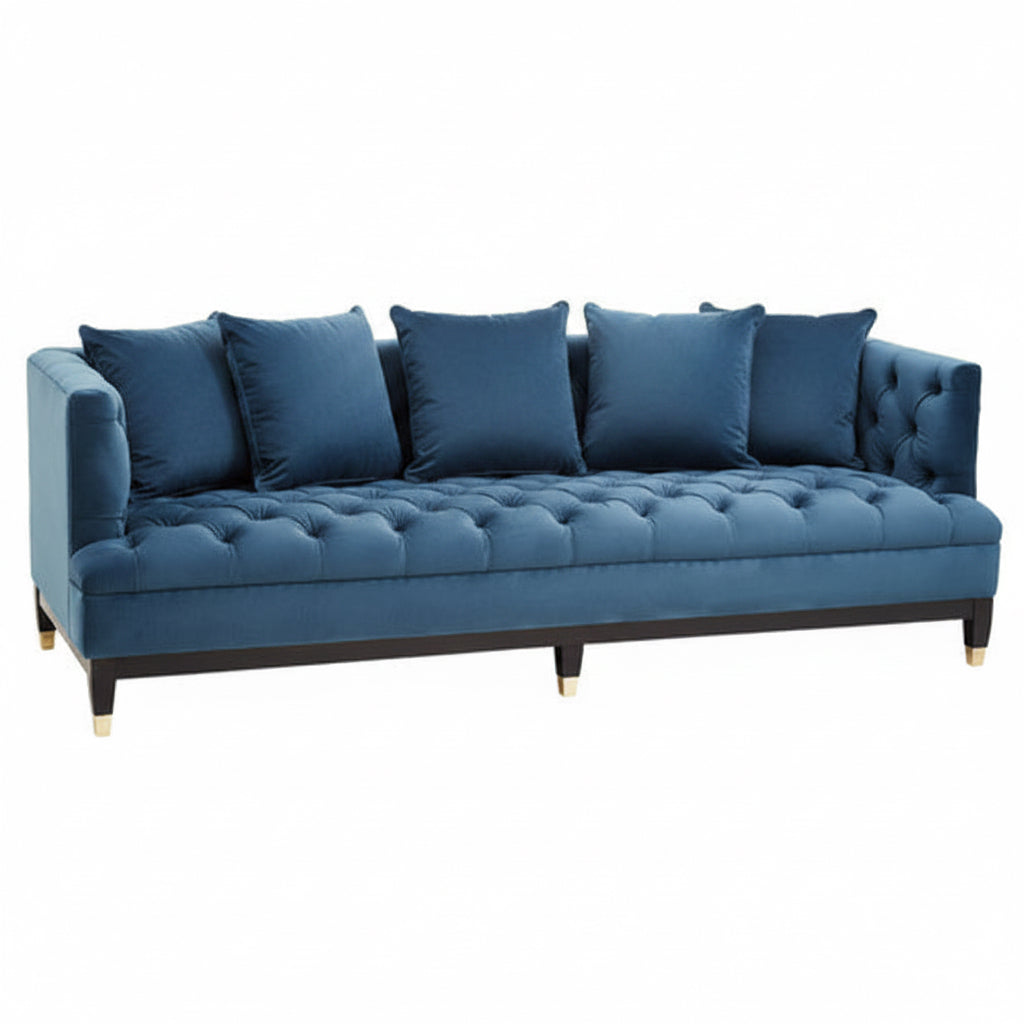 3 Seater Navy Fabric Sofa | Sefira