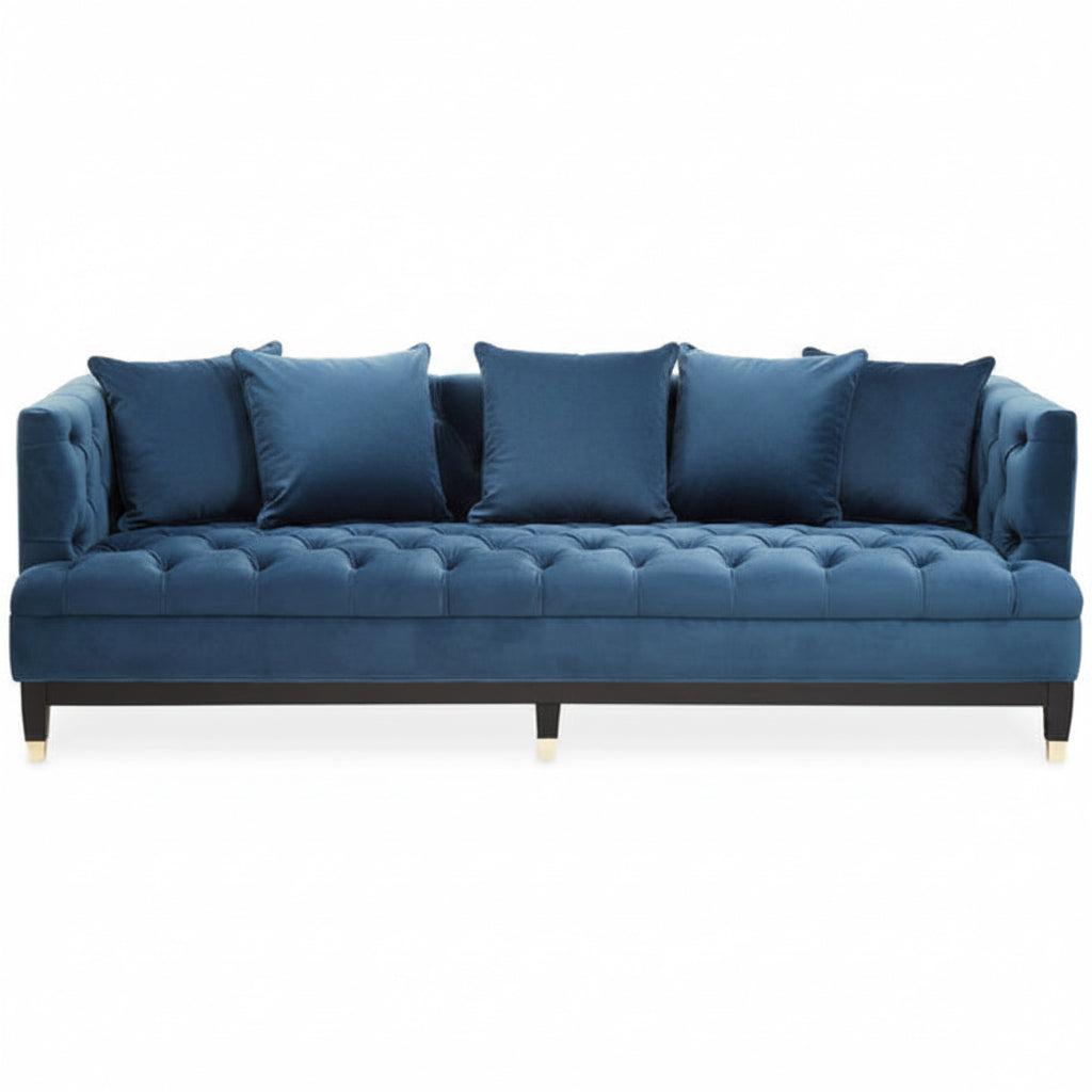 3 Seater Navy Fabric Sofa | Sefira