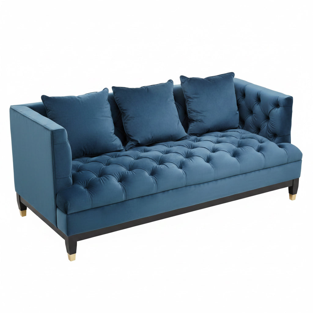 3 Seater Navy Fabric Sofa | Sefira