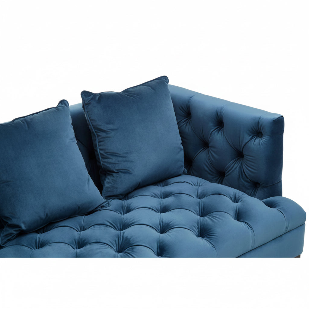 3 Seater Navy Fabric Sofa | Sefira