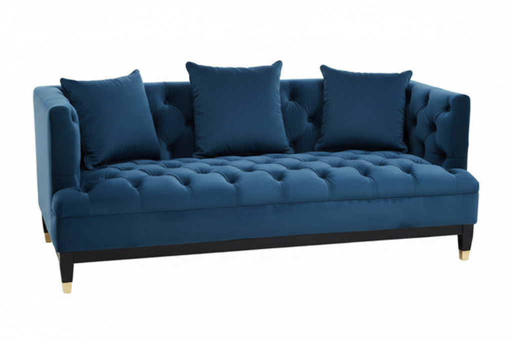 2 Seater Navy Fabric Sofa | Sefira