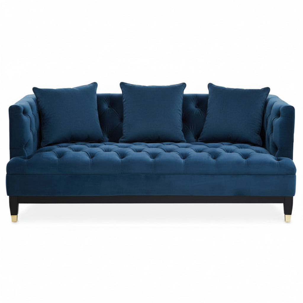 2 Seater Navy Fabric Sofa | Sefira